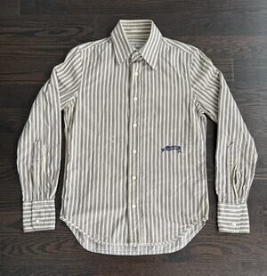 Diesel Striped Long Sleeve Button Up Shirt With Embroidered Logo